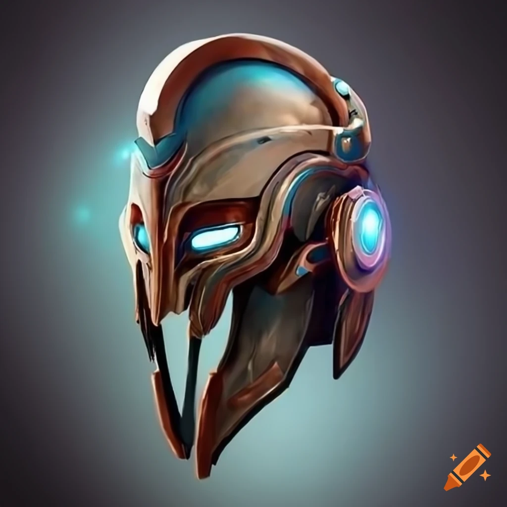 concept art of a futuristic godlike helmet