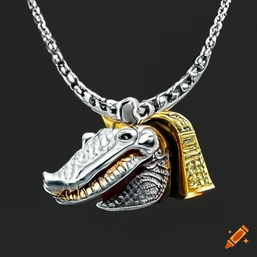 platinum pendant of an Egyptian crocodile god