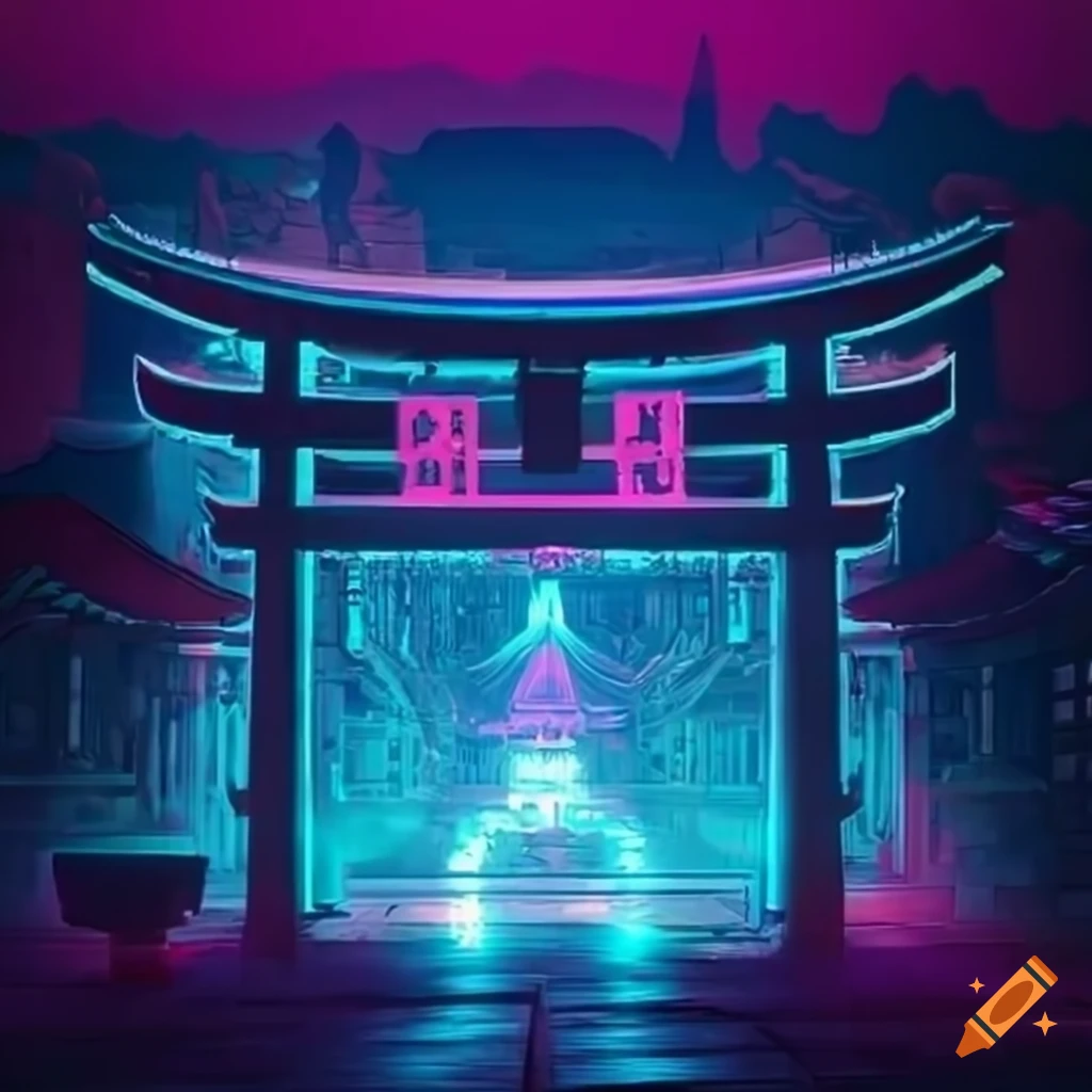 Neon Lit Japanese Temple neon-lit-japanese-temple