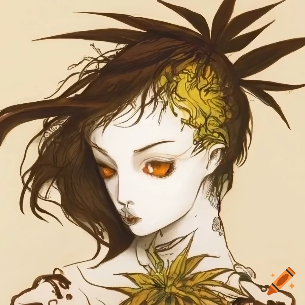 Yoshitaka Amano style marijuana artwork