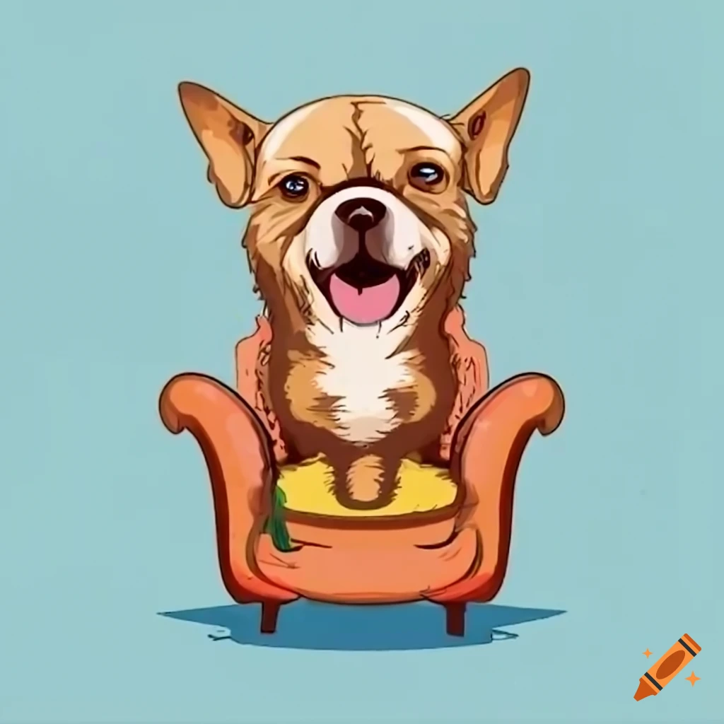 Dog Sitting In An Armchair On Craiyon