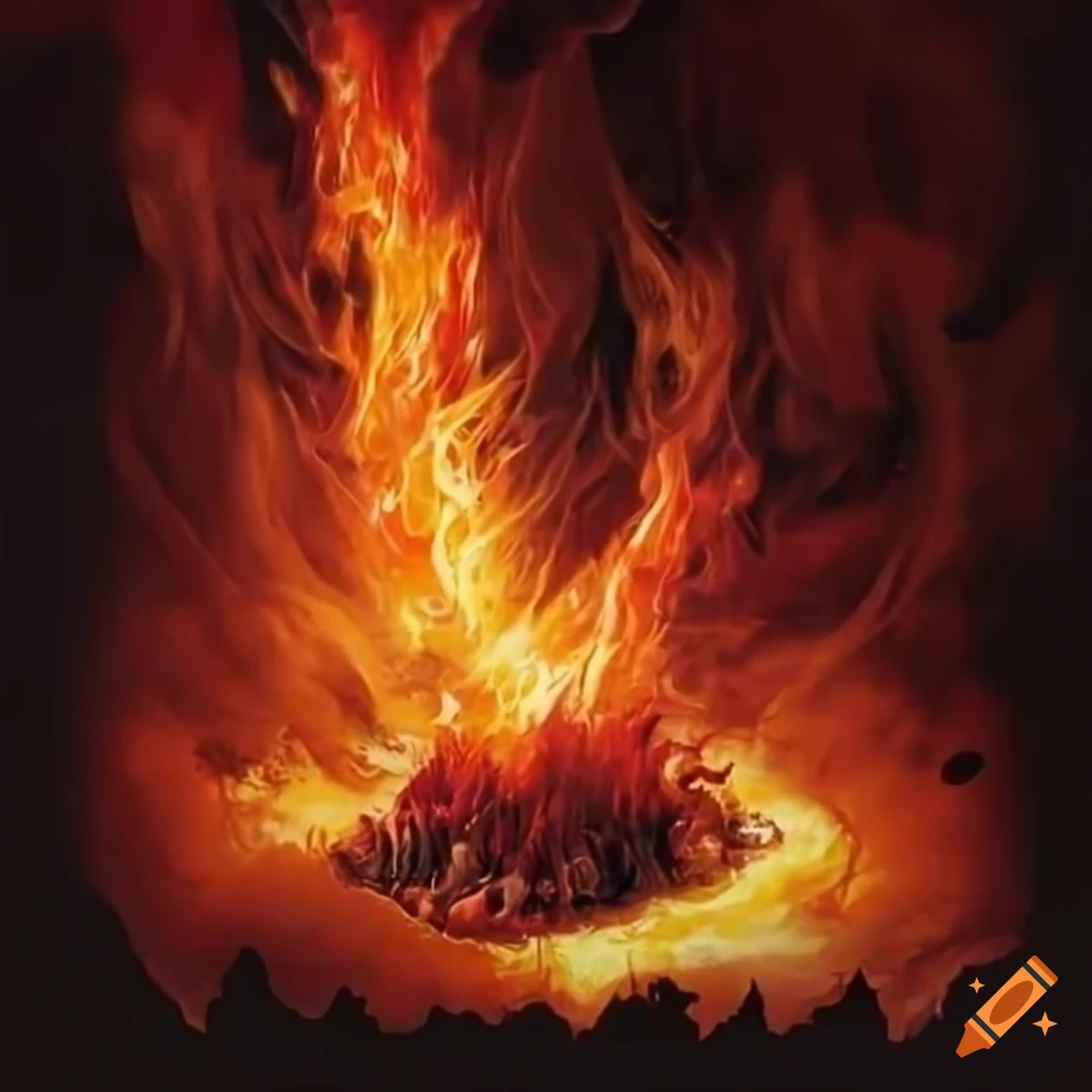 modern metal album cover with fire