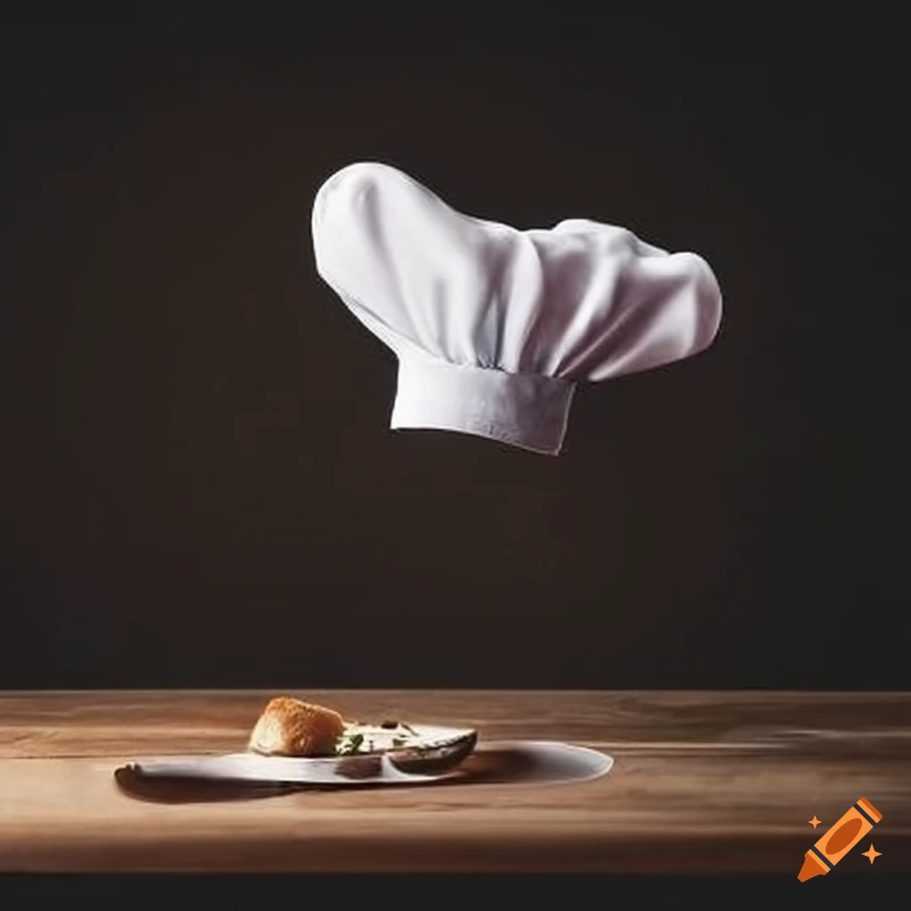 Upside down chef's hat on a table on Craiyon