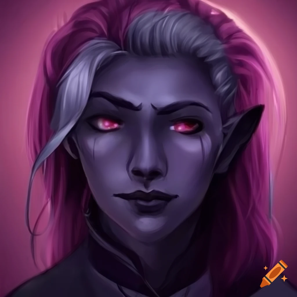 image of an adorable and mischievous drow elf tomboy