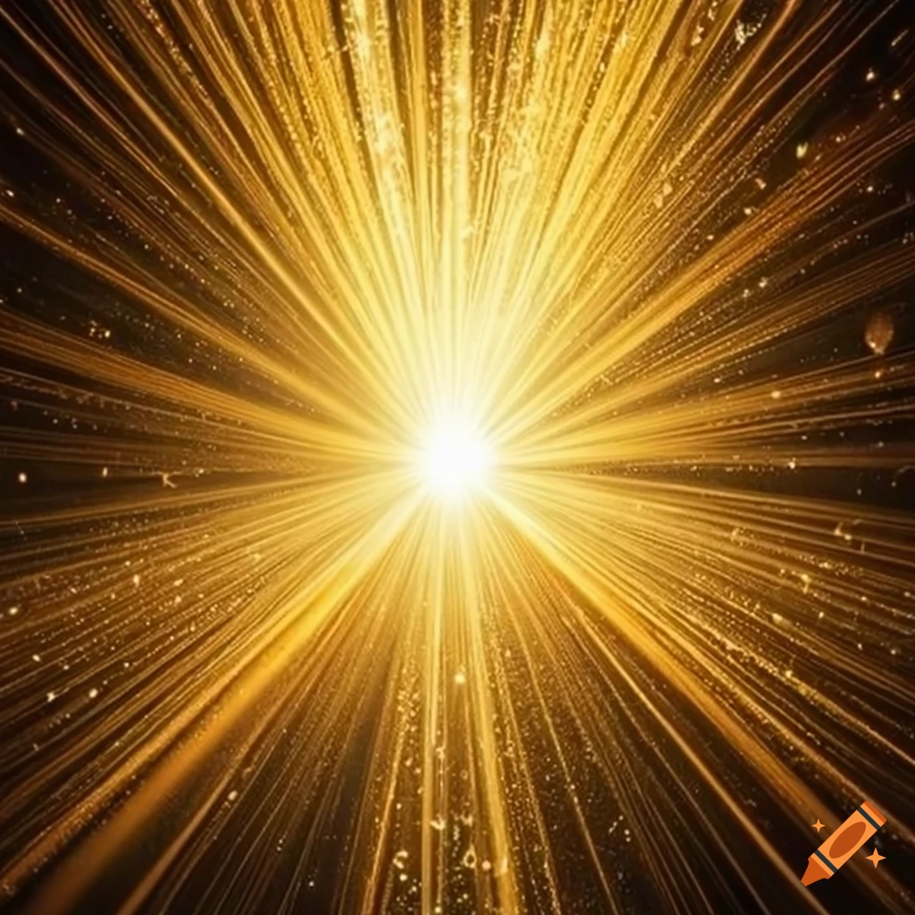 sparkling gold rays of light