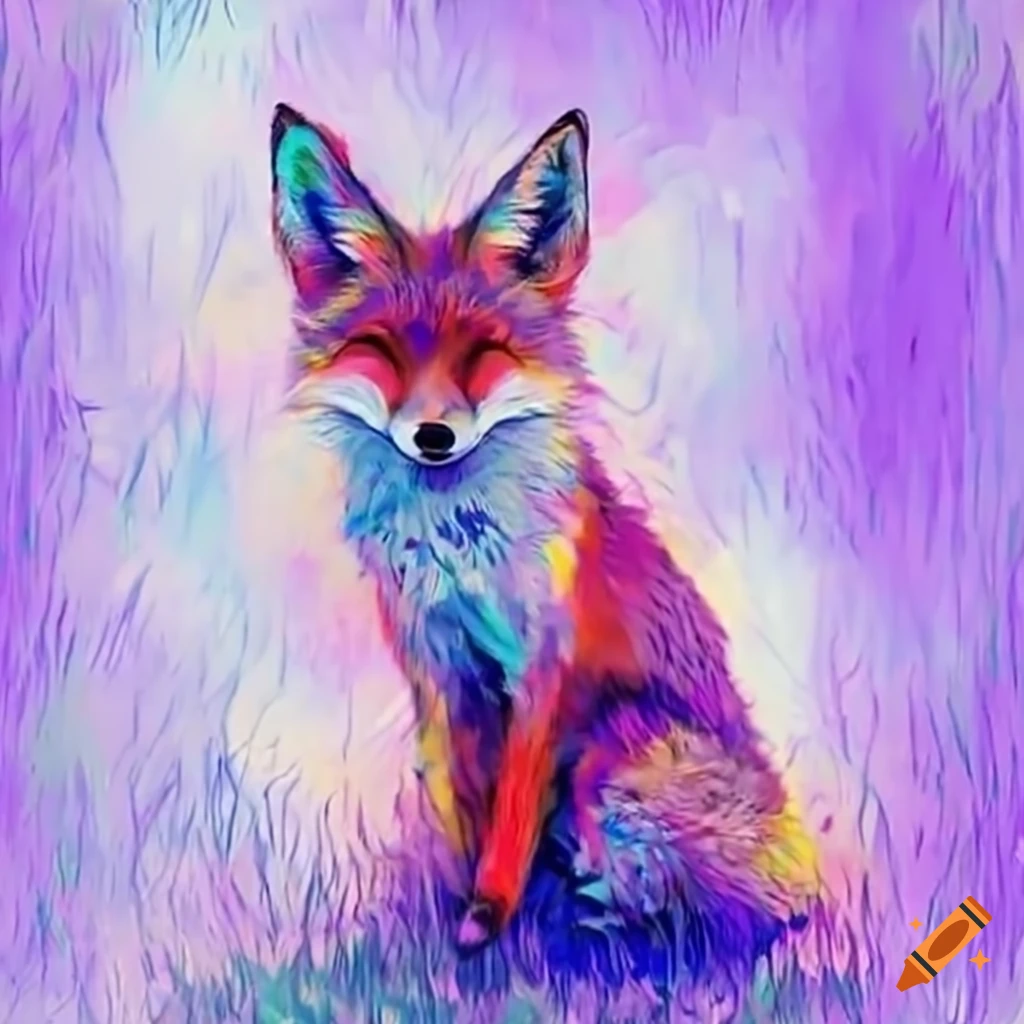 Baby Fox Water Color Painting Housewarming Gift Digital Art 