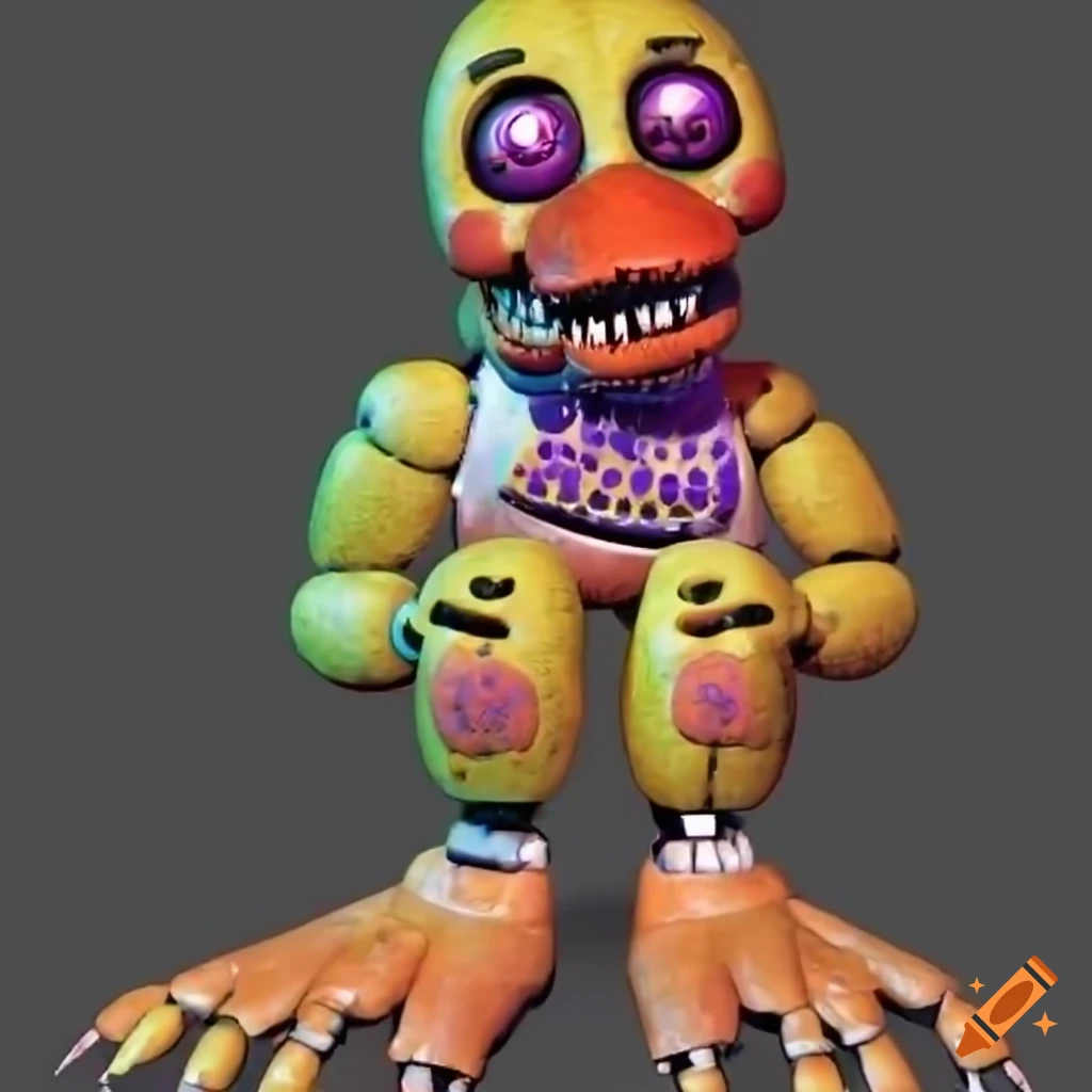 Withered chica's orange clawed feet. five nights at freddy's 2.