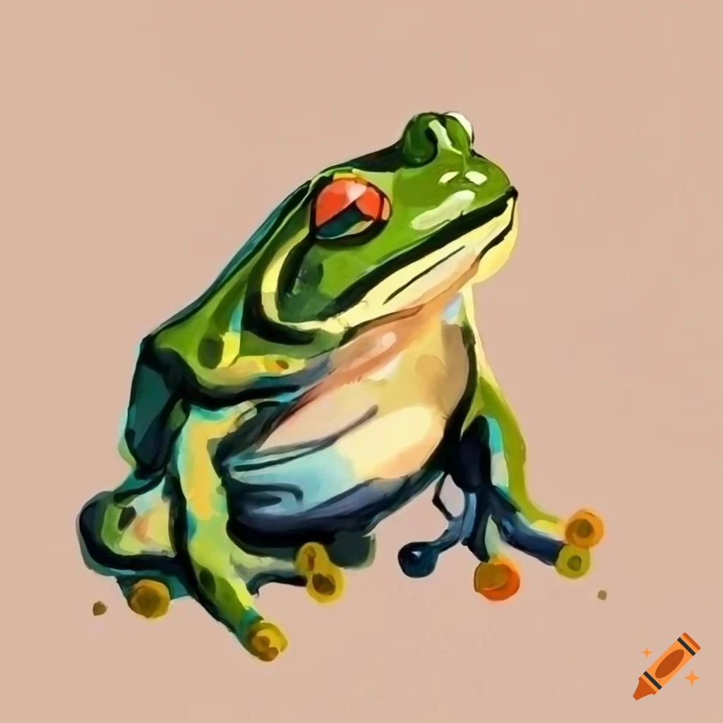 Realistic pencil drawing of a cute frog on Craiyon