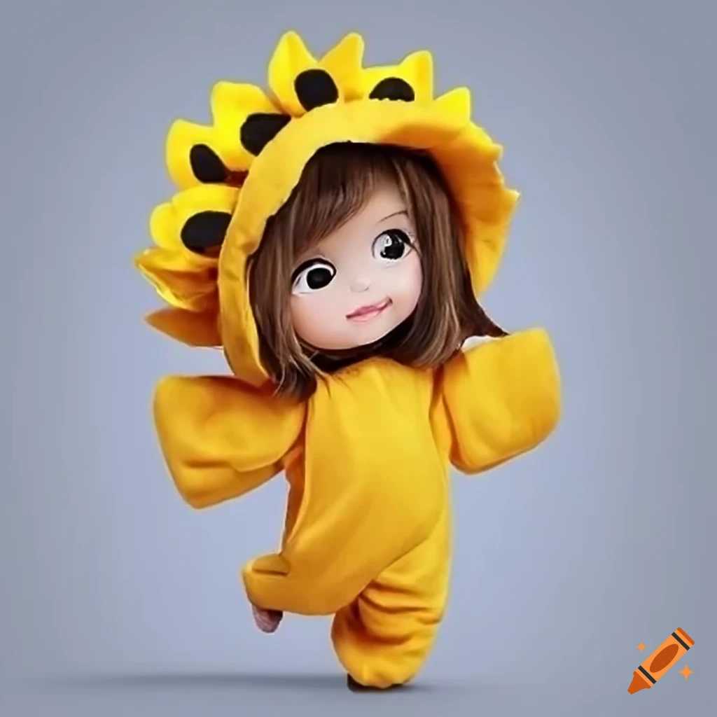 crochet character of a sunflower