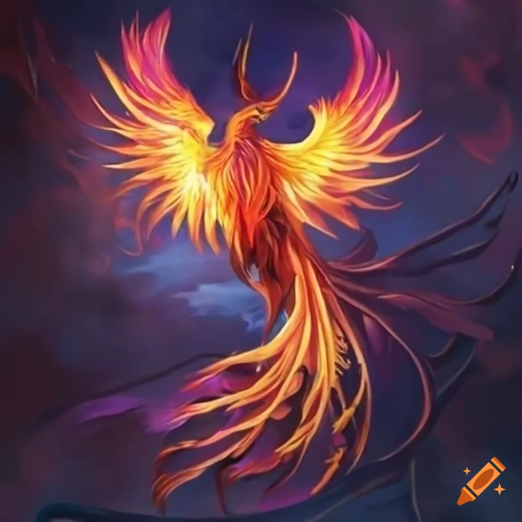 Memory Game Card With A Phoenix On Craiyon