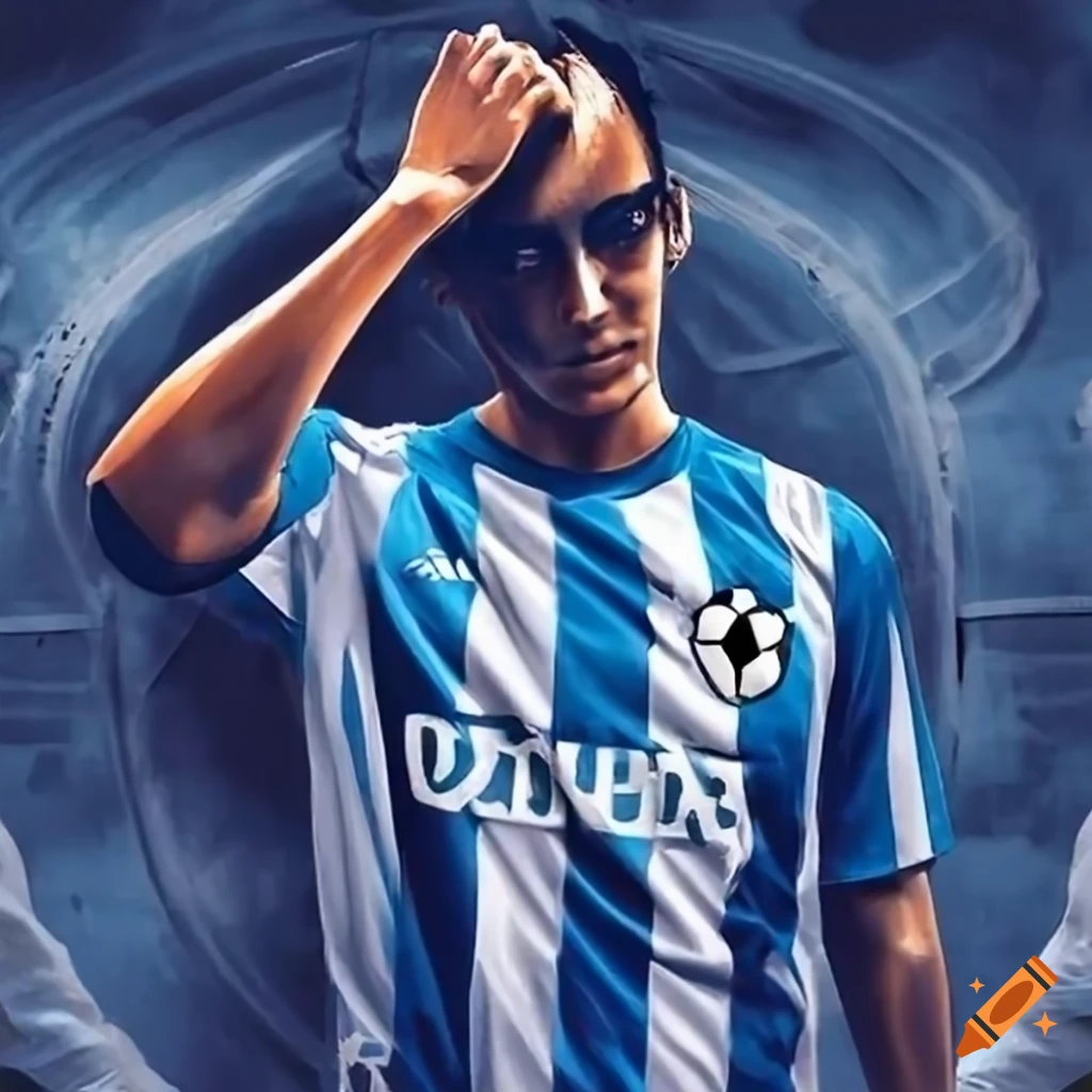 camiseta azul oscura de fútbol con mangas blancas