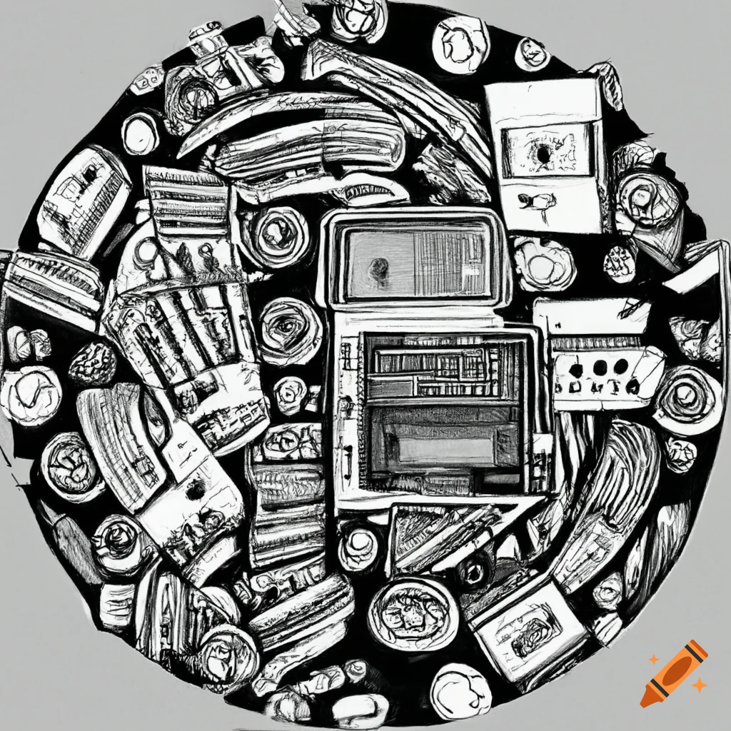 Pencil drawing of technology improving lives on Craiyon