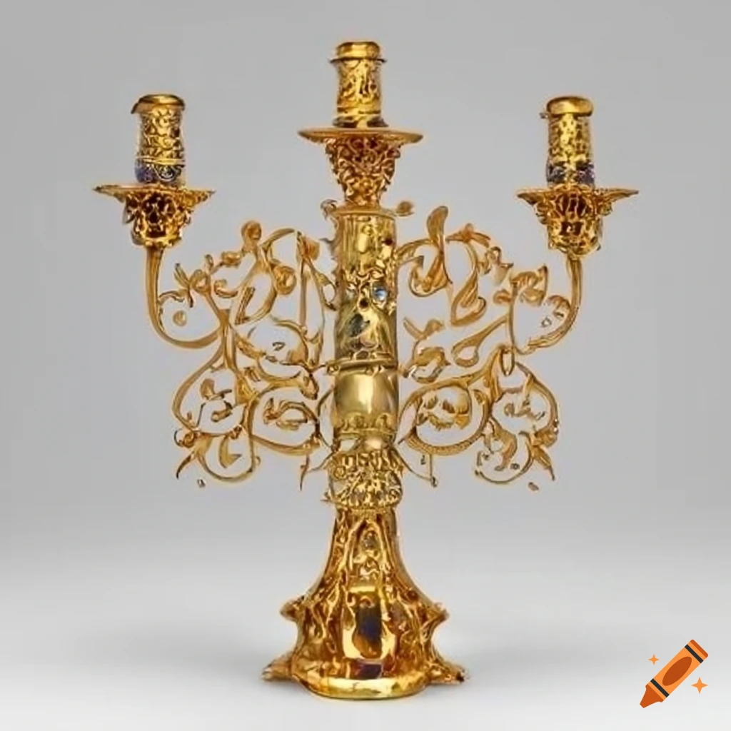 candelabrum with gold leaf ornaments