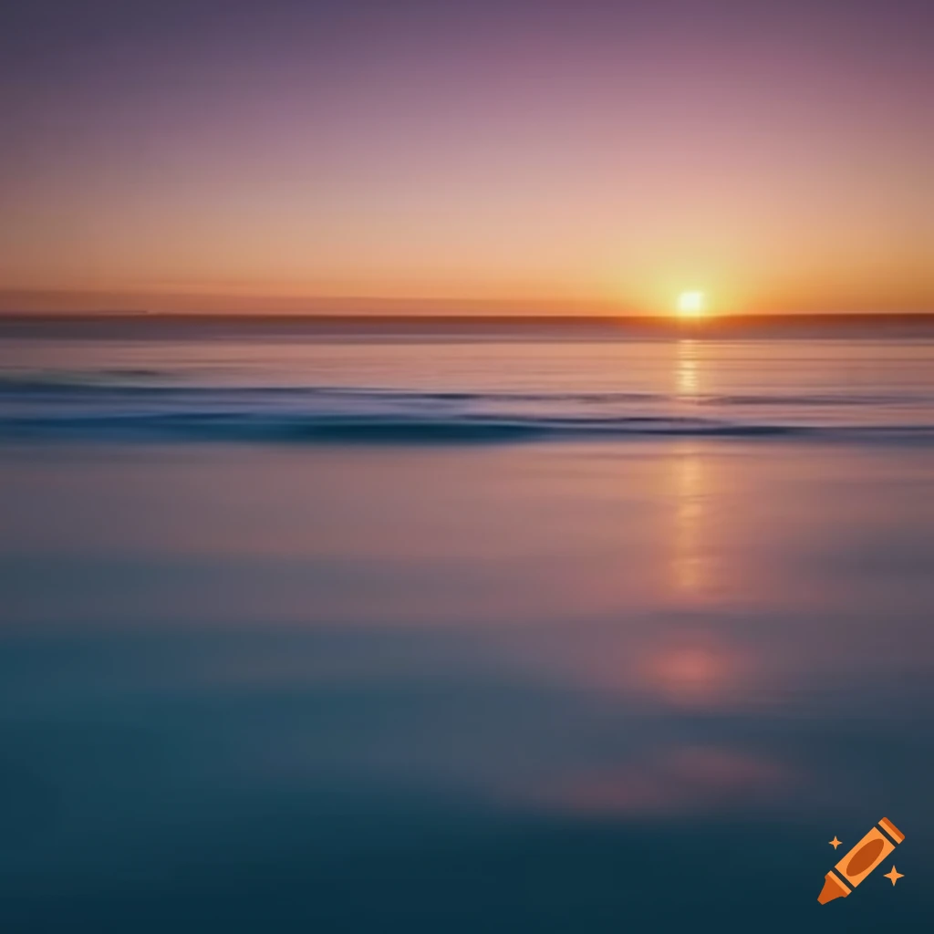 realistic sunset over the ocean
