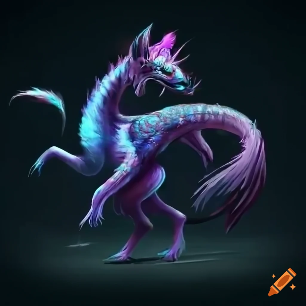 painting-of-a-graceful-quadrupedal-creature-with-feathers-on-craiyon
