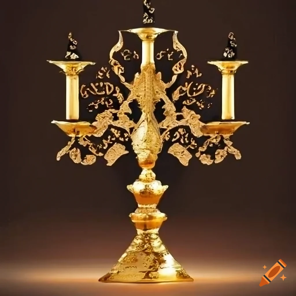 candelabrum with gold ornaments in Islamic art