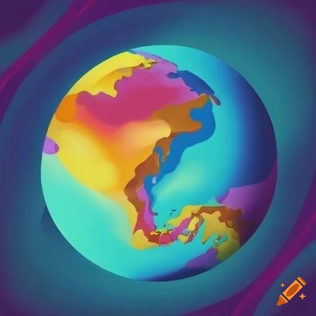 Abstract artwork of a superflat world on craiyon