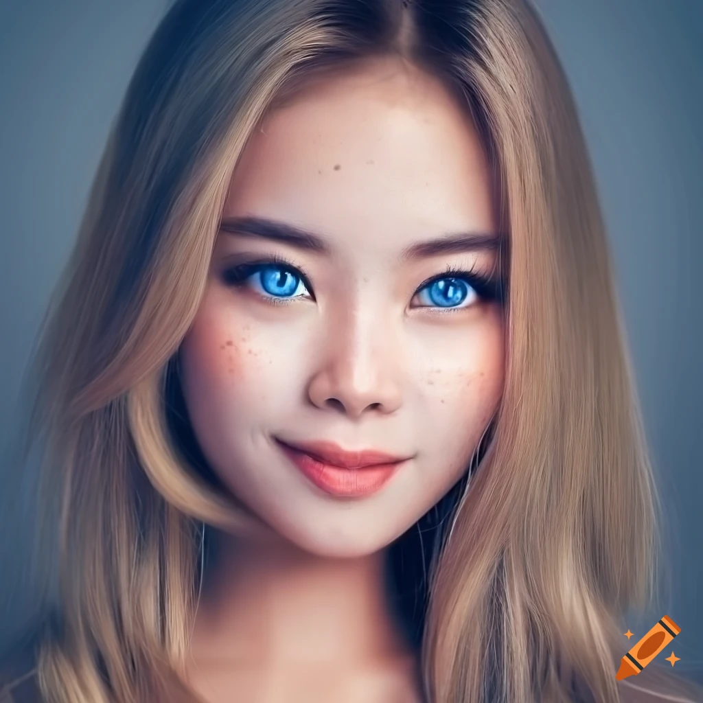 portrait of a beautiful young woman with blonde hair and blue eyes