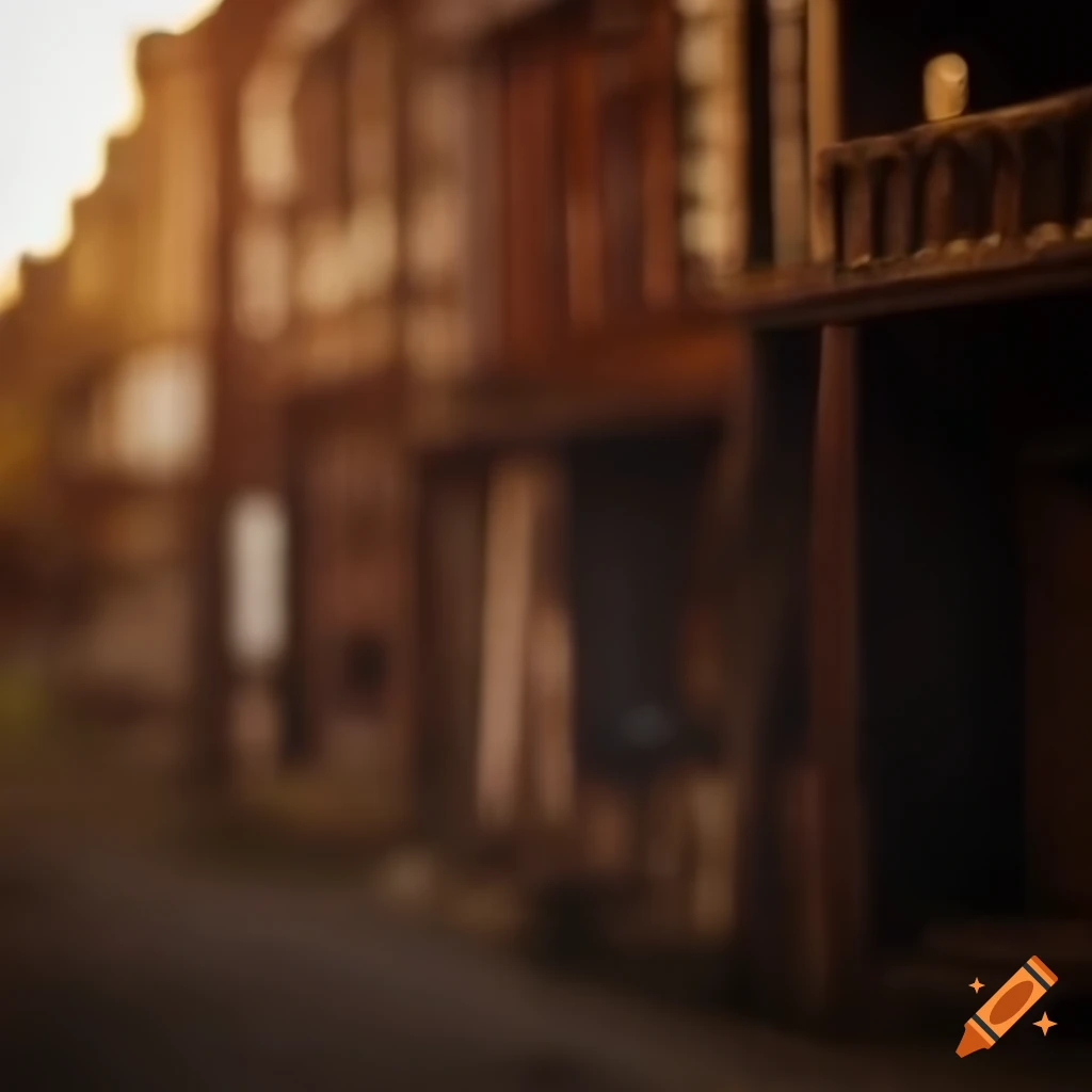 bokeh of a western town