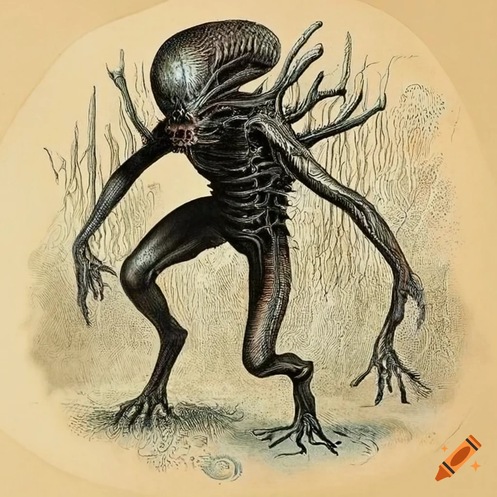 scientific illustration of a xenomorph by Ernst Haeckel