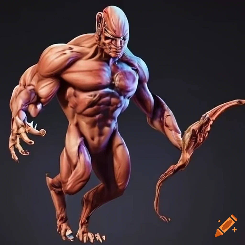 digital art of muscular aliens