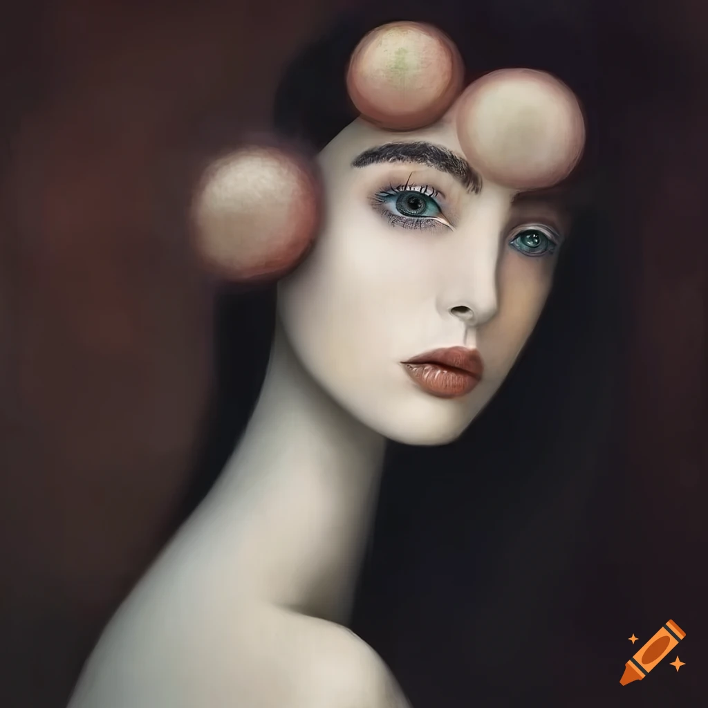 surreal portrait of a beautiful woman