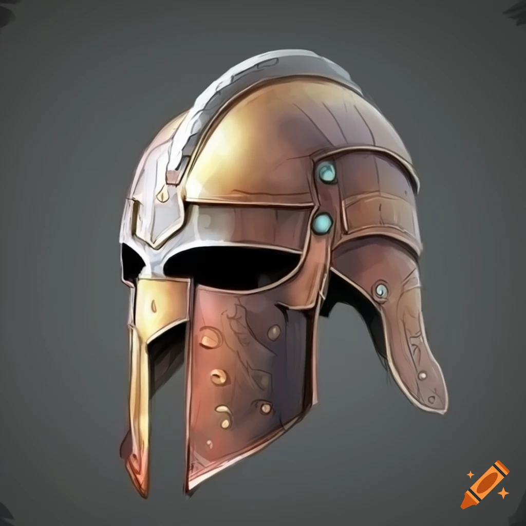 Comic style illustration of a character wearing helmet armor on Craiyon