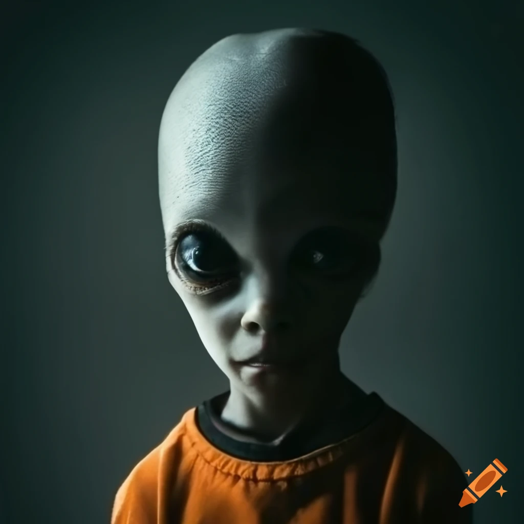 Retro portrait of a child with an alien theme on Craiyon