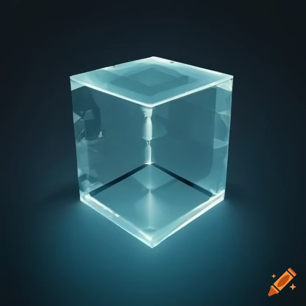 transparent cube with 2D properties written on it