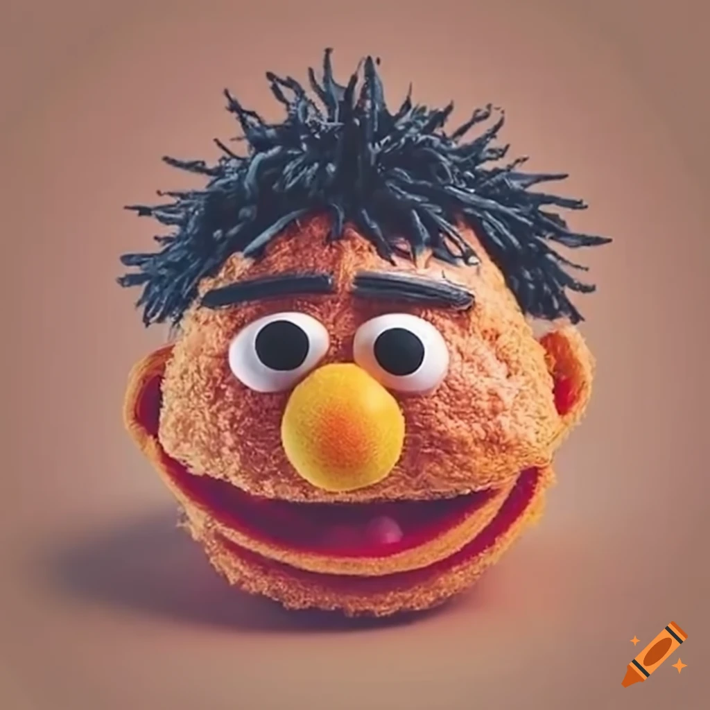 Edible sculpture of ernie from sesame street