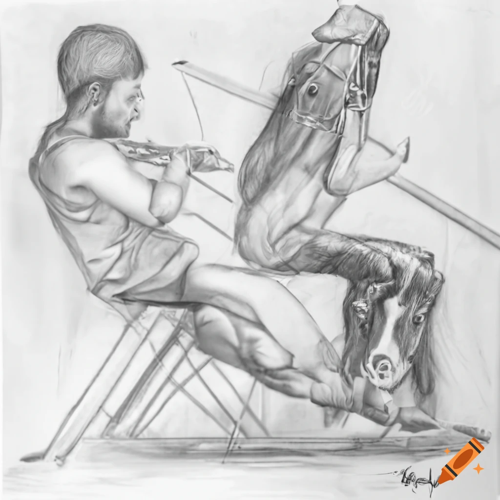 Sketch of a male figure drawing on Craiyon
