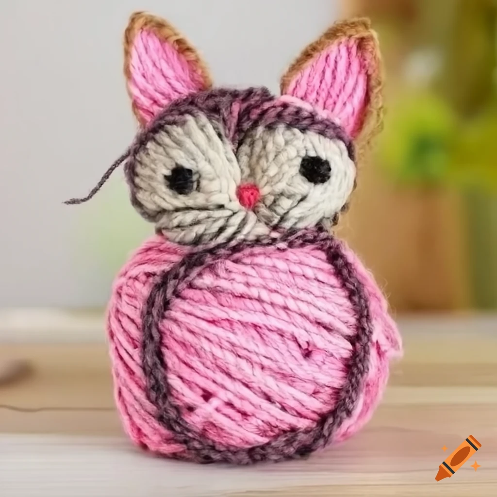 Adorable yarn cat on Craiyon