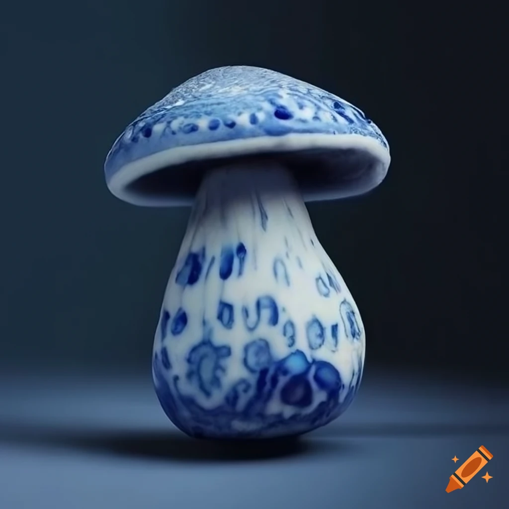 Gzhel ceramic mushroom