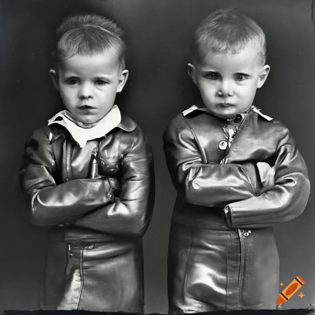 vintage photograph of three toddler boys in British uniforms