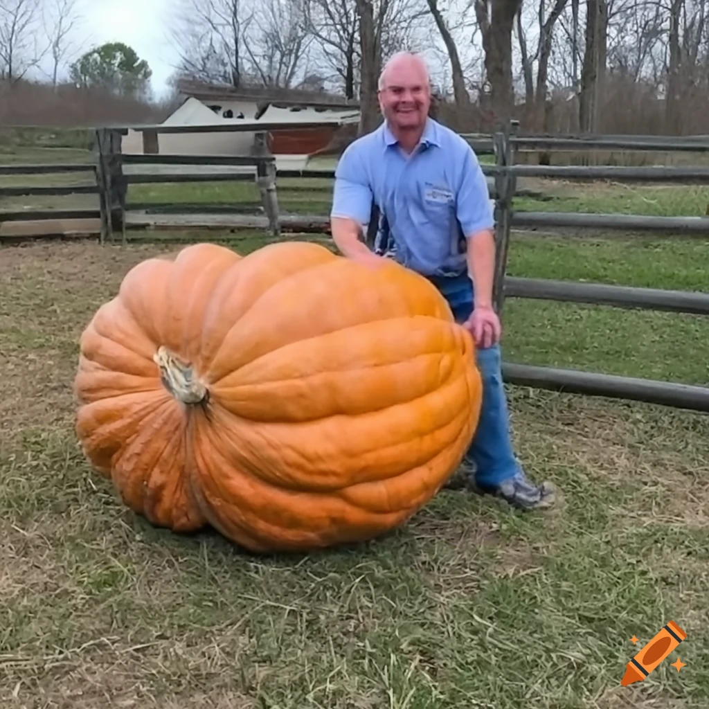 giant pumpkin on a farm