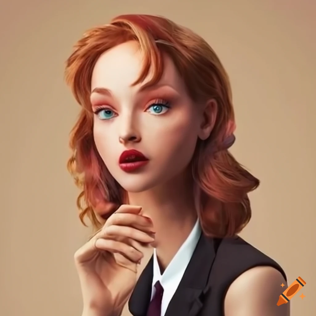 Ginger In A Business Outfit