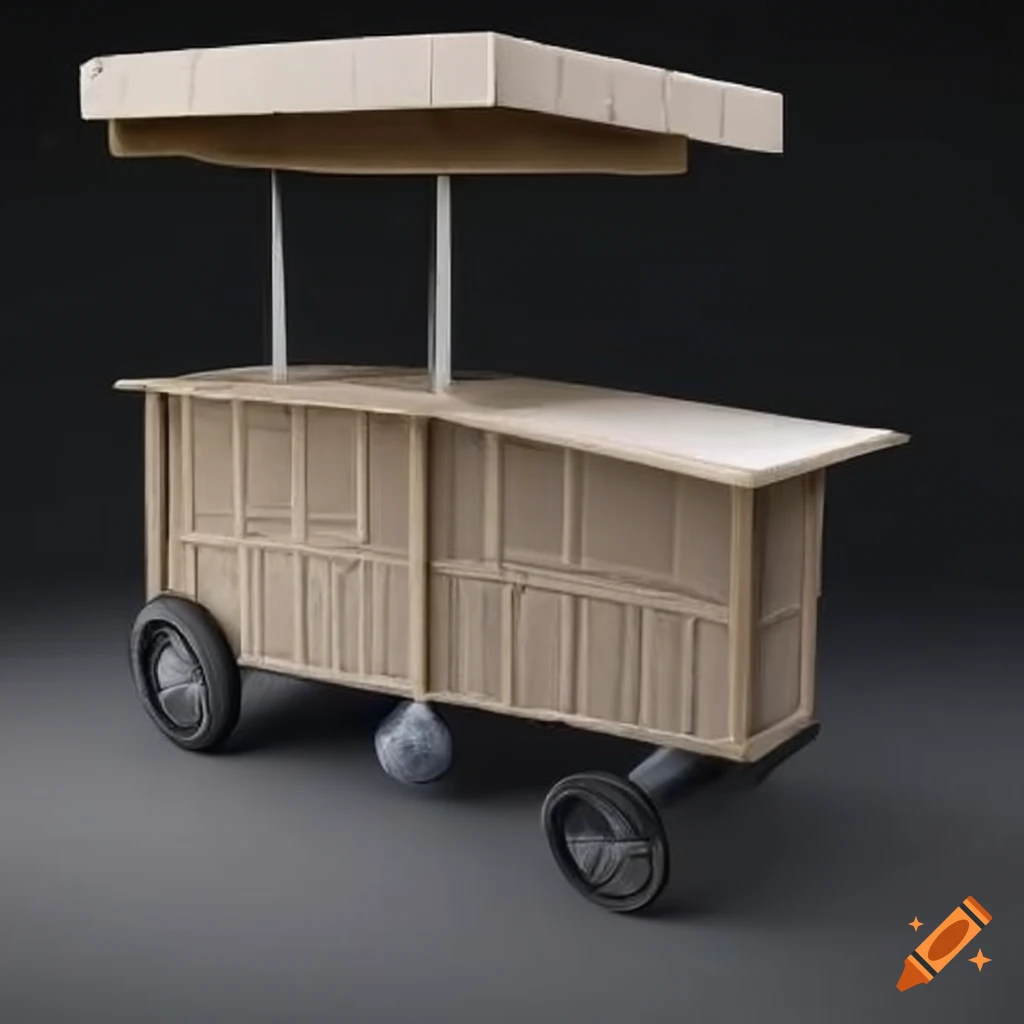 unpainted plasterboard hot dog cart