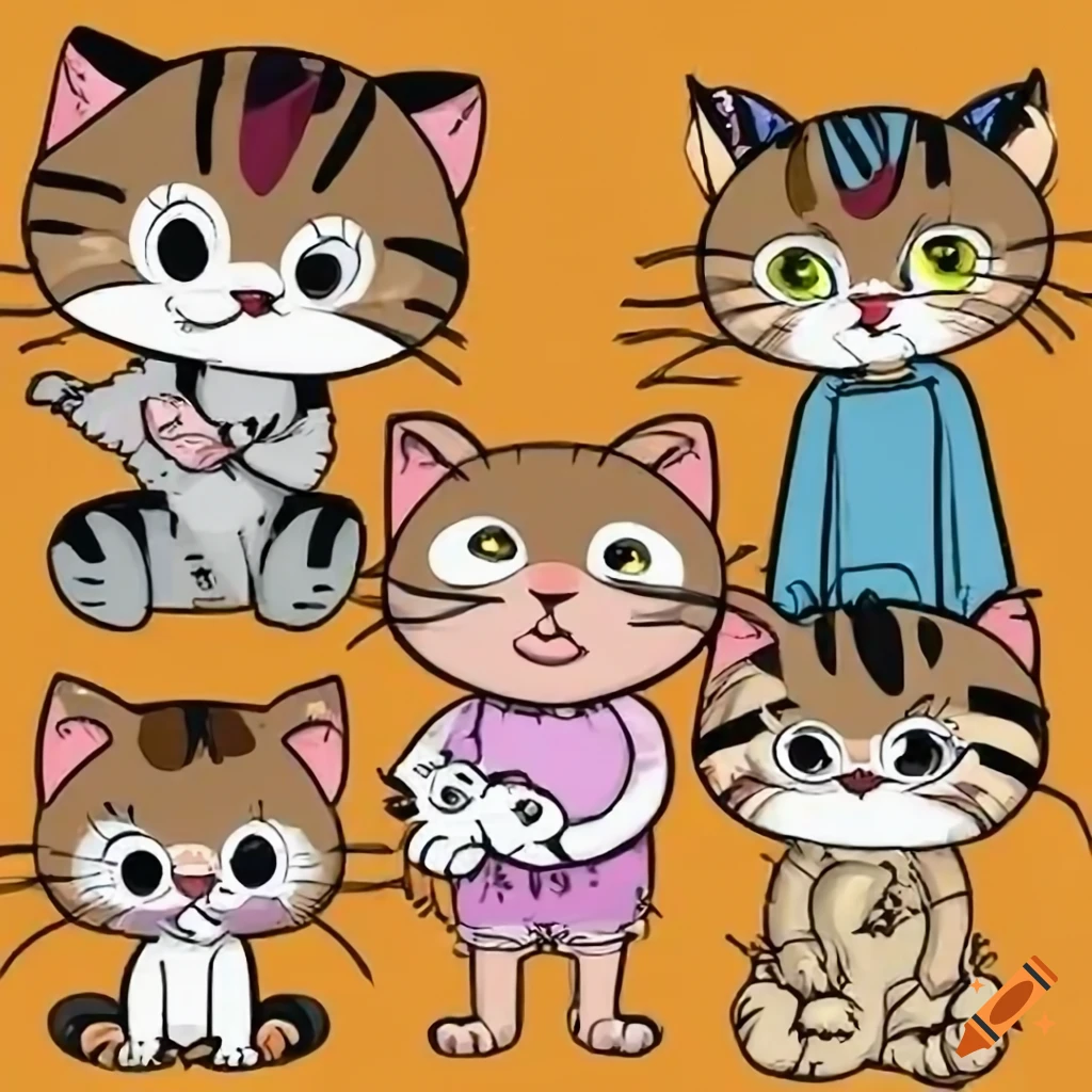 Kid-e-cats cartoon image on Craiyon