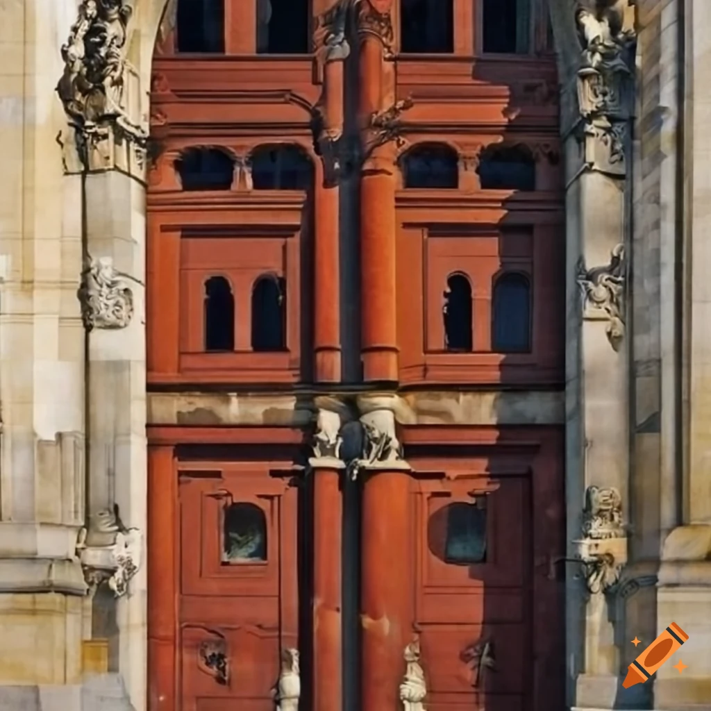 Representación de la puerta del palacio de wittenberg en el siglo xvi