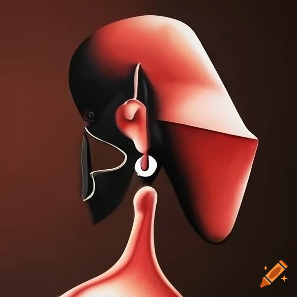 surreal abstract painting of a faceless African tribe