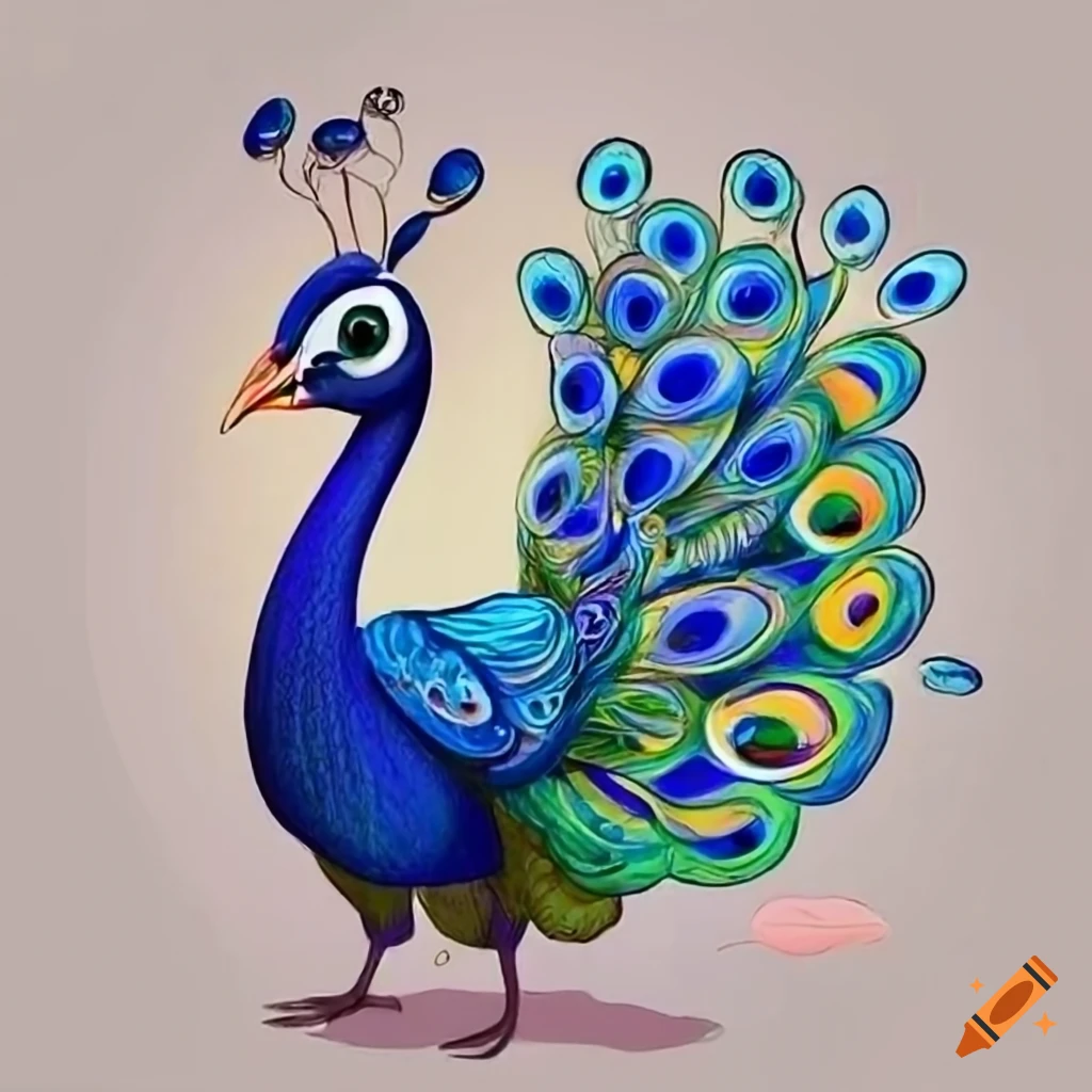 A beautiful peacock painting