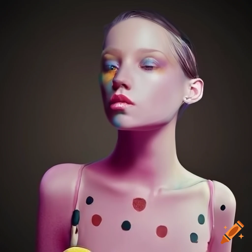 Photographic rendering of a chic fashion model