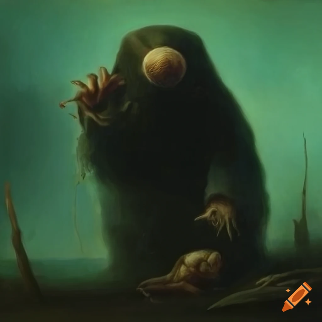 eerie mole painting in various art styles