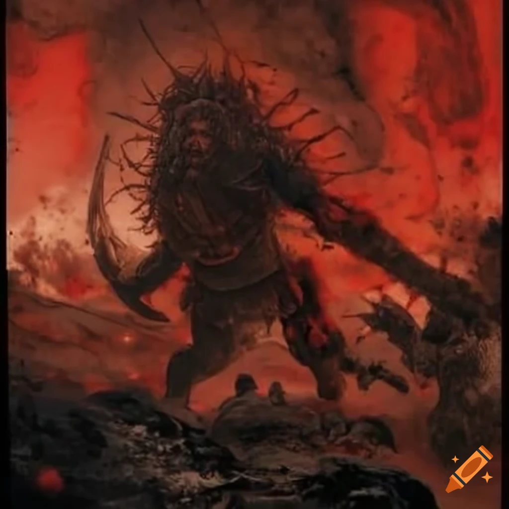 illustration of red army battling cosmic horror