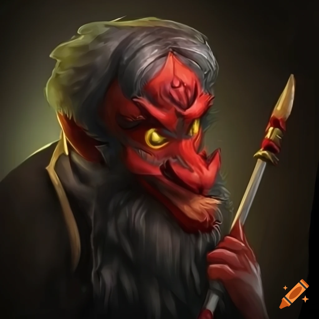 artwork of a realistic Tengu
