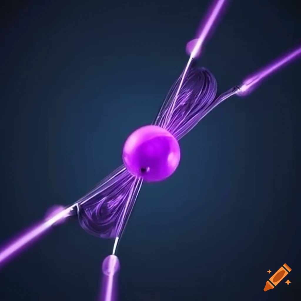 metal object with spinning motion and purple lightbeam