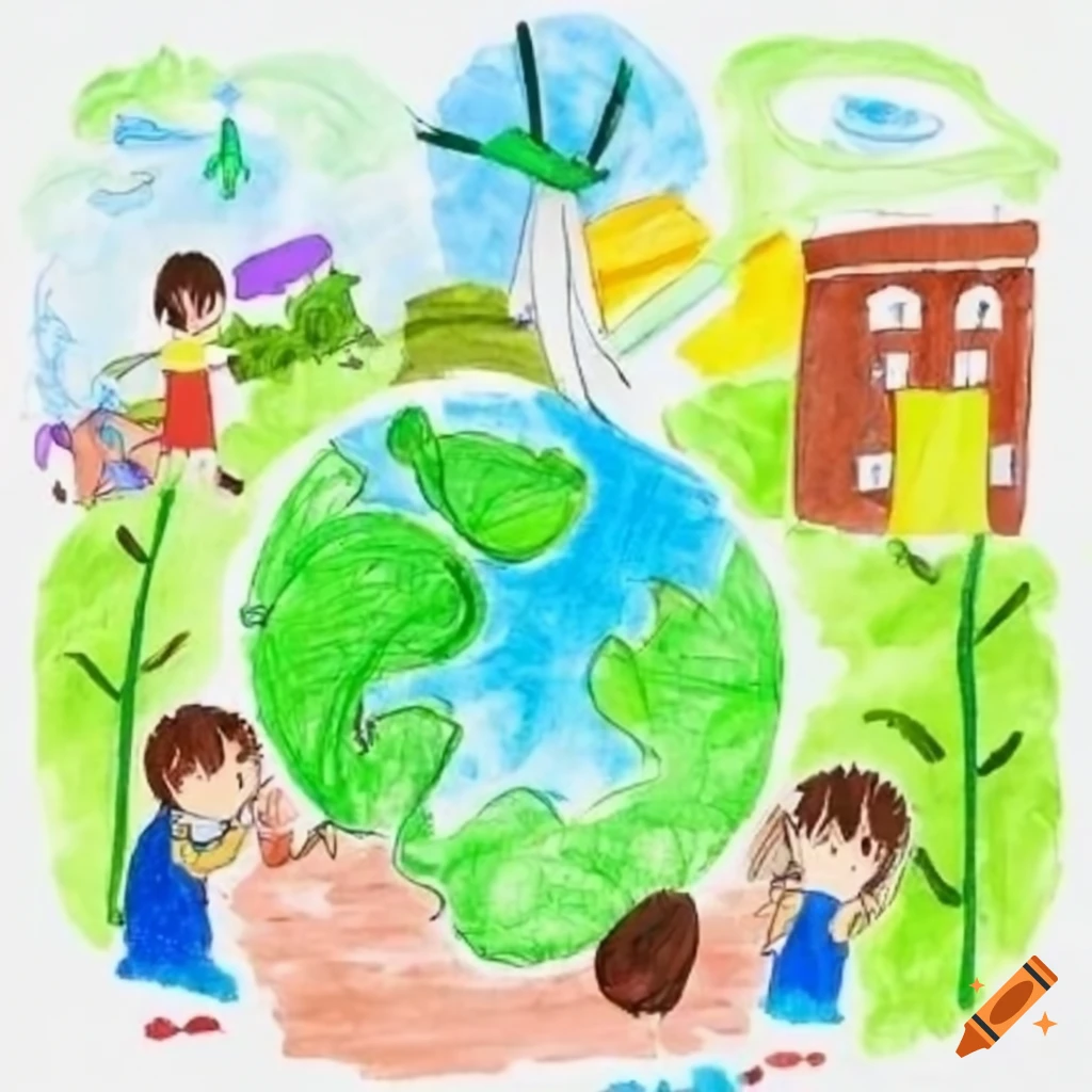 Commercially Available Drawing World Clean Day Clean Earth Kids PNG Images  | PSD Free Download - Pikbest