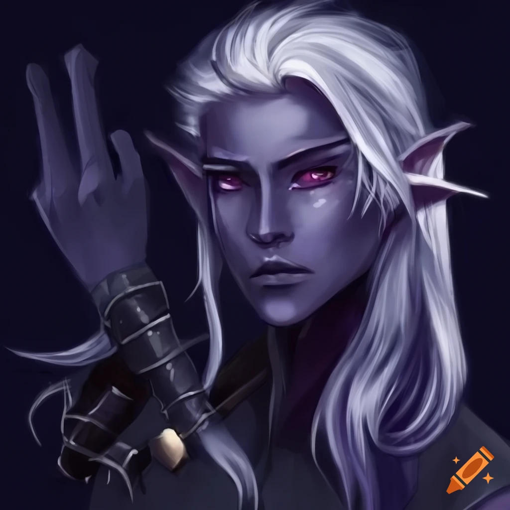 Cute drow elf tomboy