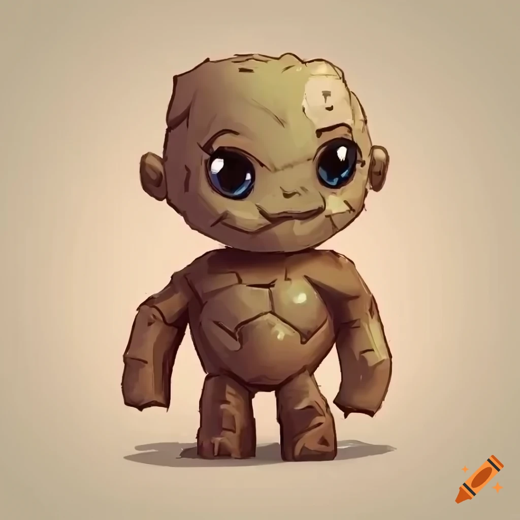 adorable realistic depiction of Baby Groot and Stitch on Craiyon
