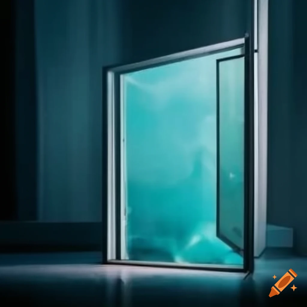 Glass doors and windows with rain falling on Craiyon